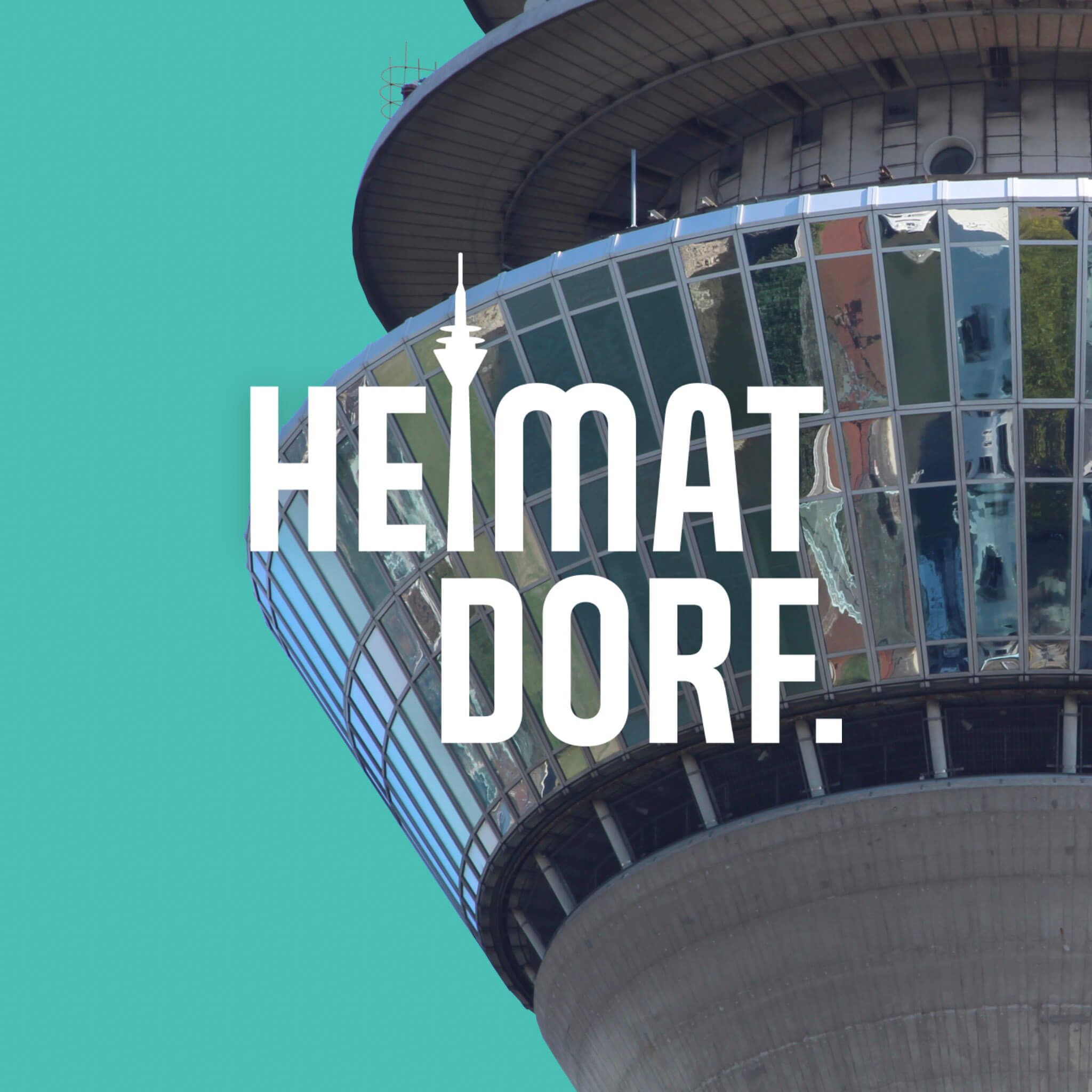 HEIMATDORF Logo vor dem Rheinturm